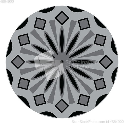 Image of A grey and black color mandala vector or color illustration