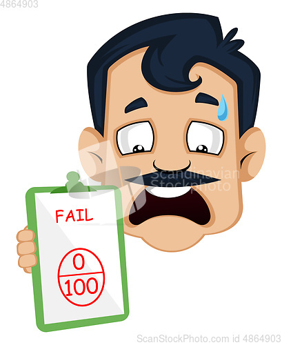 Image of Man is showing bad business diagram, illustration, vector on whi