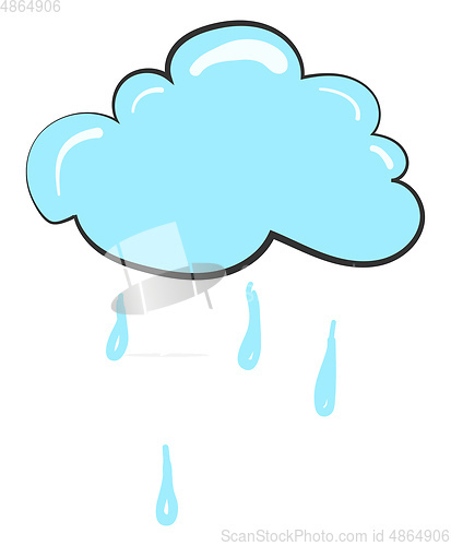 Image of Painting of a blue cloud vector or color illustration