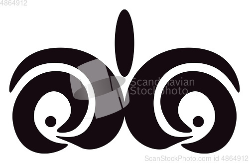 Image of Curved mask vector or color illustration