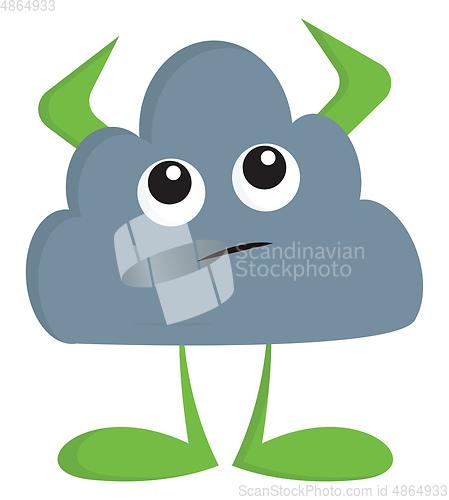 Image of A blue headed monster vector or color illustration