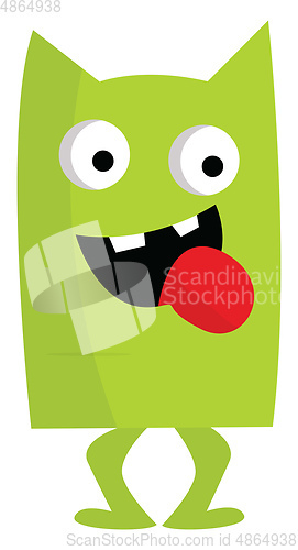 Image of A happy monster green in color looks terrifying vector or color 