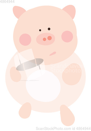 Image of Pink baby pig toy vector or color illustration