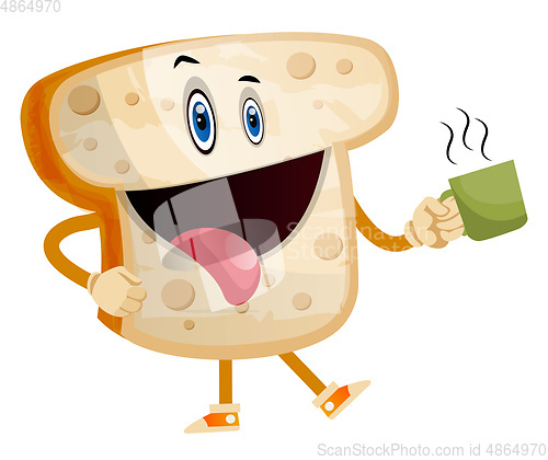 Image of Hot Bread illustration vector on white background