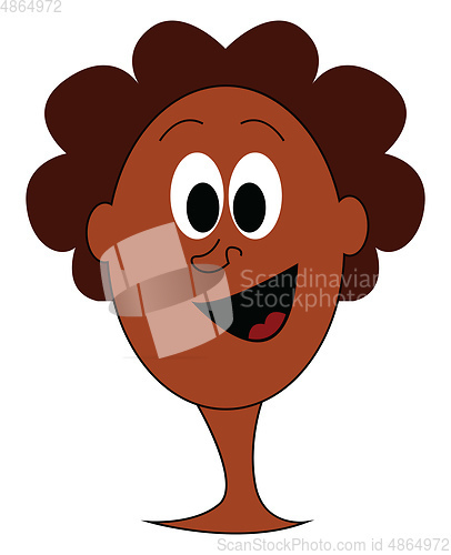 Image of Cartoon curly afro-american vector illustration on white backgro