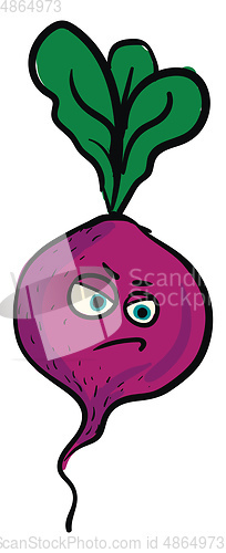 Image of Angry purple beet illustration color vector on white background