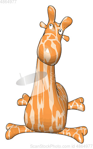 Image of Stuffed toy giraffe vector illustration on white background