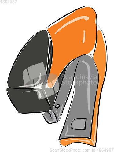 Image of Orange stapler illustration vector on white background 