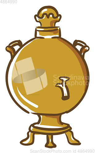 Image of A round-shaped samovar vector or color illustration