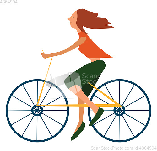Image of Blue bicycle, vector color illustration.