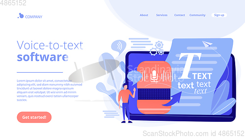 Image of Speech to text concept landing page