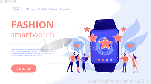 Image of Luxury smartwatch concept landing page.