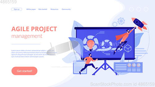 Image of Agile project managementconcept landing page.