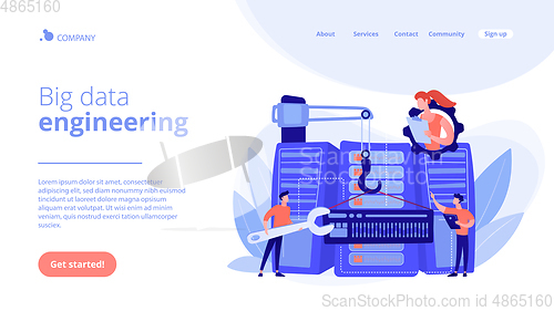 Image of Big data engineering concept landing page.