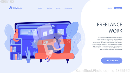 Image of Freelance work concept landing page