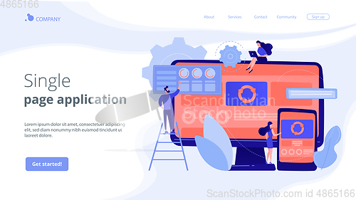 Image of Single page application concept landing page.