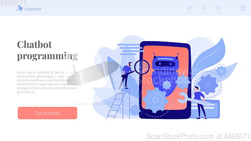 Image of Chatbot app developmentconcept landing page.