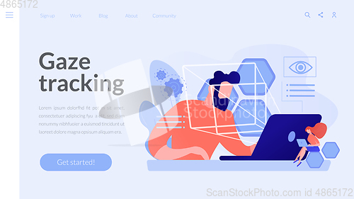 Image of Eye tracking technology concept landing page.