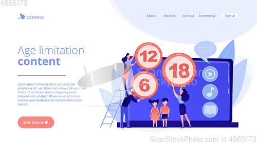 Image of Content rating system concept landing page.
