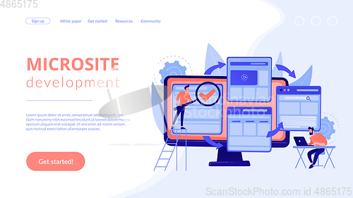 Image of Microsite development concept landing page