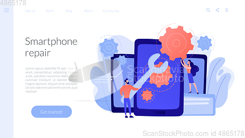 Image of Smartphone repair concept landing page.