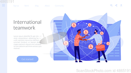 Image of International business concept landing page.