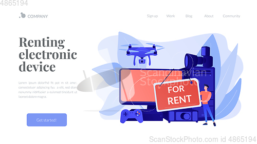 Image of Renting electronic device concept landing page.