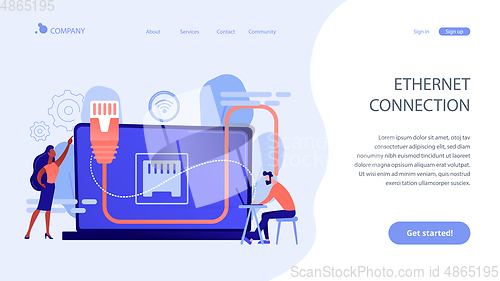 Image of Ethernet connection concept landing page.