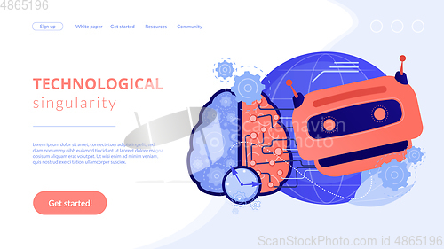 Image of Technological singularity concept landing page