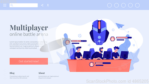 Image of Multiplayer online battle arena concept landing page.