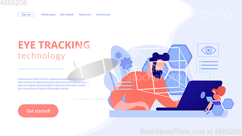 Image of Eye tracking technology concept landing page.