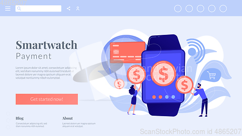 Image of Smartwatch payment concept landing page.