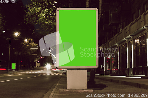 Image of Blank citylight for advertising at the city around, copyspace for your text, image, design