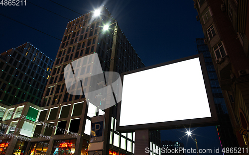Image of Blank billboard for advertising at the city around, copyspace for your text, image, design
