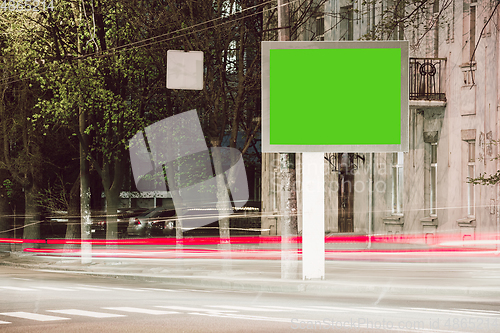 Image of Blank billboard for advertising at the city around, copyspace for your text, image, design