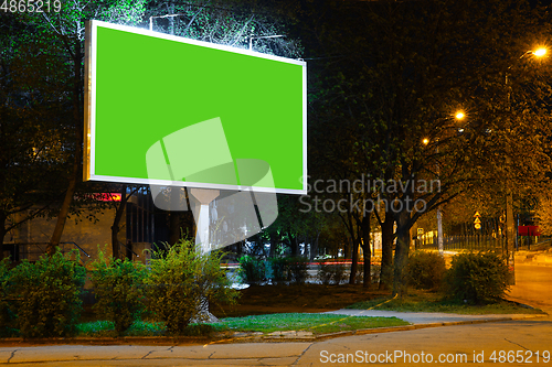 Image of Blank billboard for advertising at the city around, copyspace for your text, image, design