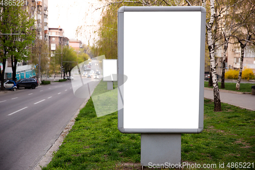 Image of Blank citylight for advertising at the city around, copyspace for your text, image, design