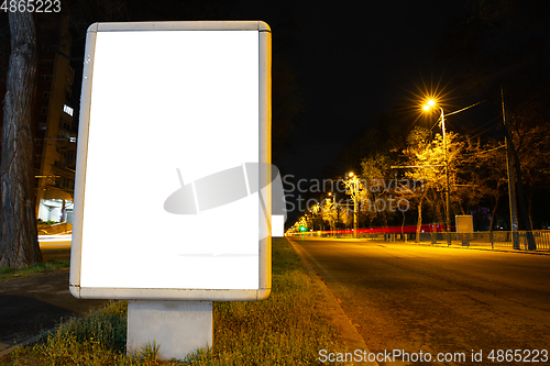 Image of Blank citylight for advertising at the city around, copyspace for your text, image, design