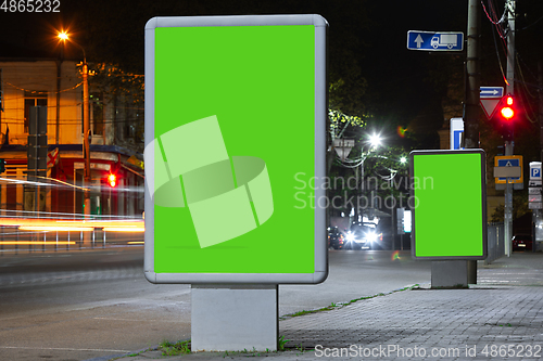 Image of Blank citylight for advertising at the city around, copyspace for your text, image, design