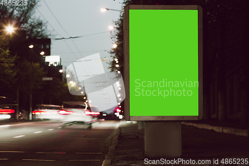 Image of Blank citylight for advertising at the city around, copyspace for your text, image, design