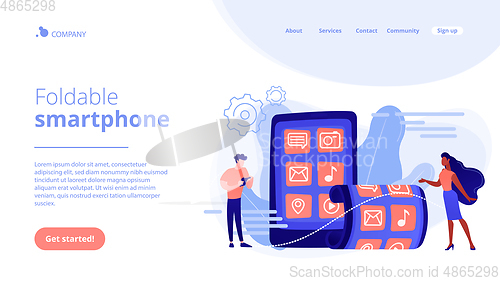 Image of Foldable smartphone concept landing page.