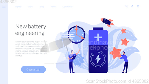 Image of Fast charging technology concept landing page.