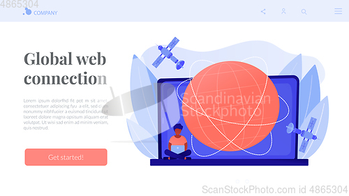 Image of Global web connection concept landing page.