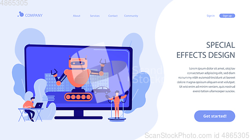 Image of Special effects design concept landing page