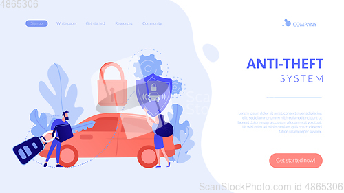 Image of Car alarm system concept landing page.