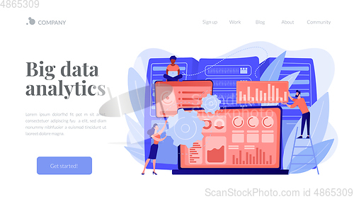 Image of Big data visualization concept landing page.