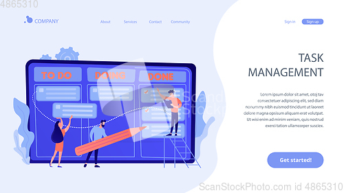 Image of Task management concept landing page.