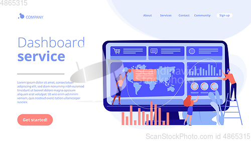 Image of Dashboard service concept landing page.