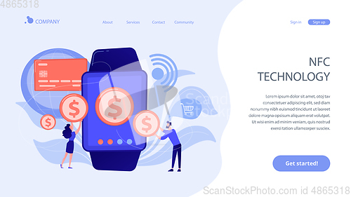 Image of Smartwatch payment concept landing page.
