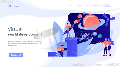 Image of Virtual world development concept landing page